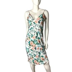 Floral slip dress‎ bodycon spaghetti strap garden party marked 1X ( 12-14)